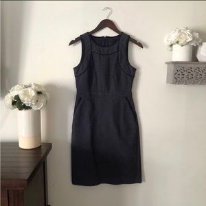 J. Crew dotted tank sheath dress navy blue size 4